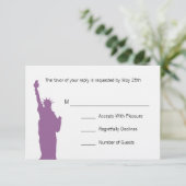 NYC Skyline Wedding RSVP-kaarten RSVP Kaartje (Staand voorkant)