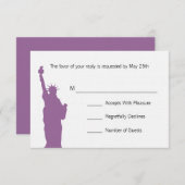 NYC Skyline Wedding RSVP-kaarten RSVP Kaartje (Voorkant / Achterkant)