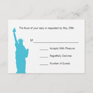 NYC Skyline Wedding RSVP-kaarten RSVP Kaartje