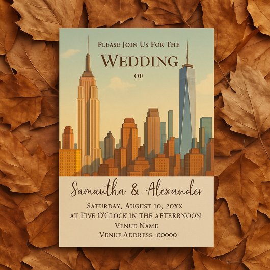 NYC Skyline Wedding  stadsgezicht Kaart