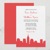 NYC Skyline Wedding Uitnodiging (Voorkant / Achterkant)