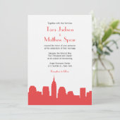 NYC Skyline Wedding Uitnodiging (Staand voorkant)