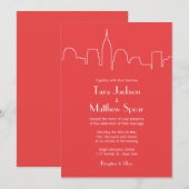 NYC Skyline Wedding Uitnodiging (Voorkant / Achterkant)