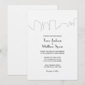 NYC Skyline Wedding Uitnodiging (Voorkant / Achterkant)