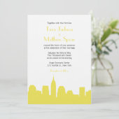NYC Skyline Wedding Uitnodiging (Staand voorkant)