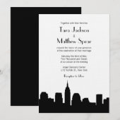 NYC Skyline Wedding Uitnodiging (Voorkant / Achterkant)