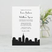 NYC Skyline Wedding Uitnodiging (Staand voorkant)