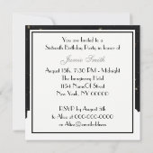 NYC Skyline Wht Silhouet Blk Gold Star Sweet 16 Kaart (Achterkant)