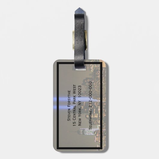 NYC Skyline: WTC 9/11 in Light 2013 #1 Bagagelabel (Achterkant verticaal)