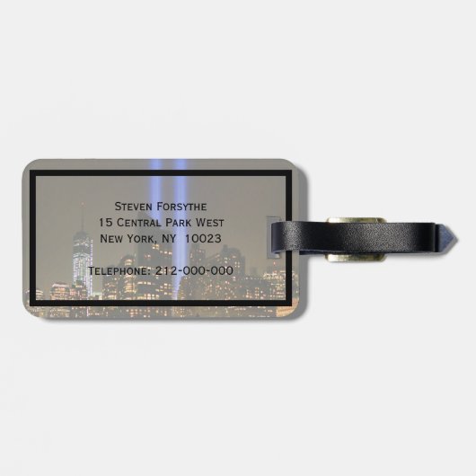 NYC Skyline: WTC 9/11 in Light 2013 #1 Bagagelabel (Achterkant horizontaal)