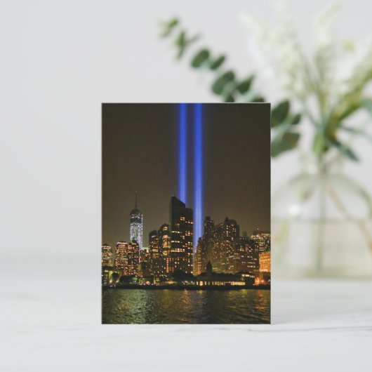 NYC Skyline: WTC 9/11 in Light 2013 #1 Briefkaart (Staand voorkant)