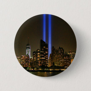 NYC Skyline: WTC 9/11 in Light 2013 #1 Ronde Button 5,7 Cm