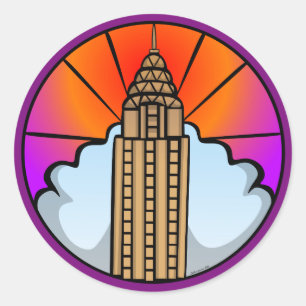 NYC Skyscraper Glas in lood Sticker