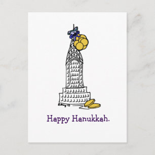 NYC Skyscraper Happy Hanukkah Holiday Briefkaart
