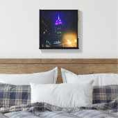 NYC Skyscraper Paars Empire State Building Night Canvas Afdruk (Insitu (Slaapkamer))