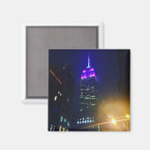 NYC Skyscraper Paars Empire State Building Night Magneet (Voorkant / Achterkant)