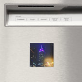 NYC Skyscraper Paars Empire State Building Night Magneet (Insitu (Vaatwasser))