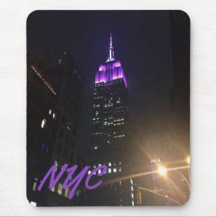 NYC Skyscraper Paars Empire State Building Night Muismat