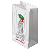 NYC Skyscraper Wreath Merry KerstNew York Klein Cadeauzakje (Voorkant Gekanteld)