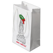 NYC Skyscraper Wreath Merry KerstNew York Klein Cadeauzakje (Achterkant Gekanteld)