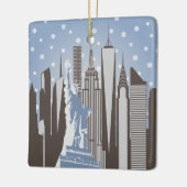 NYC Sneeuwvlokken Vierkant Ornament (Links)