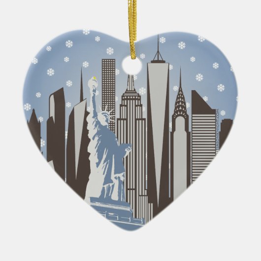 NYC Snowflakes Keramisch Ornament (Voorkant)