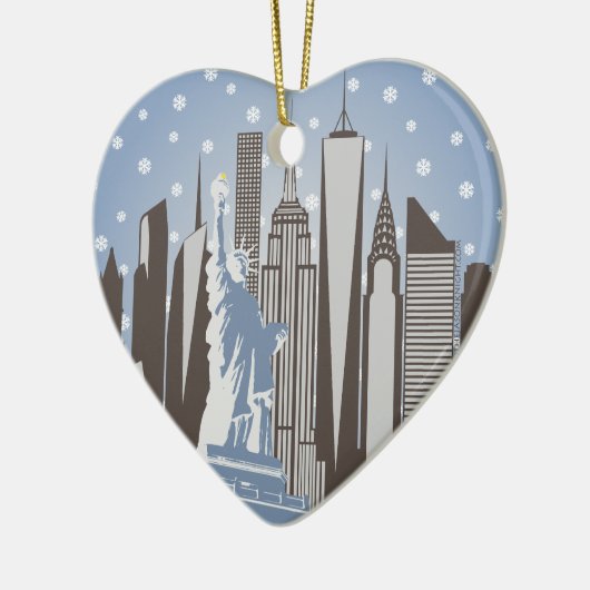 NYC Snowflakes Keramisch Ornament (Links)
