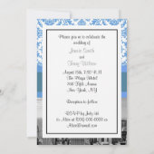 NYC SNYC Silhouette BW D4 Damast Bruiloft Uitnodig Kaart (Achterkant)