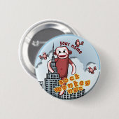 NYC Sock Monkey Ronde Button 5,7 Cm (Voorkant /achterkant)