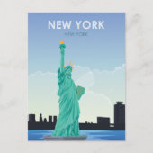 NYC-standbeeld van vrijheidsreizen behalve de datu Briefkaart (Voorkant)