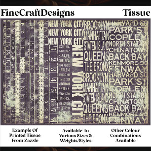NYC Stedelijke Typografie Collage Paneel FB2 Decou Tissuepapier