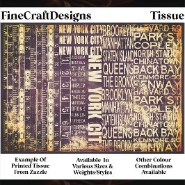NYC Stedelijke Typografie Collage Paneel FB3 Decou Tissuepapier