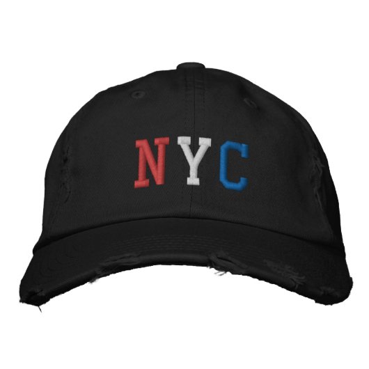 NYC  Stijl Amerikaans Rood Wit Blauw Geborduurde Pet (Voorkant)