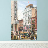 NYC Stock Exchange Illustration (1882) Canvas Afdruk (Insitu (Houten vloer))