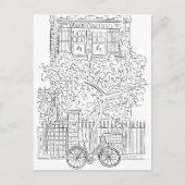 NYC Stoop Zwart-wit Sketch Briefkaart (Voorkant)