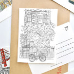 NYC Stoop Zwart-wit Sketch Briefkaart<br><div class="desc">Prachtig geïllustreerd NYC stoop briefkaart met een zwart-wit schets van een klassieke New York City brownstone.</div>