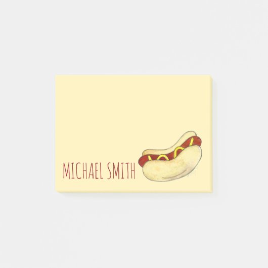 NYC Street Meat Hot Dog Hotdog Wiener Mustard Post-it® Notes (Voorkant)