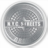 NYC Streets Bronx Manhole Hoesje Sticker (Voorkant)