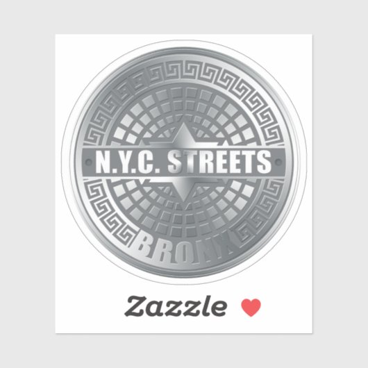 NYC Streets Bronx Manhole Hoesje Sticker (Vel)