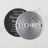 NYC Streets Manhole Hoesje Party Kaart (Voorkant / Achterkant)