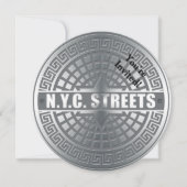 NYC Streets Manhole Hoesje Party Kaart (Voorkant)