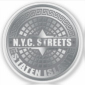 NYC Streets Staten Island Manhole Hoesje Sticker (Voorkant)