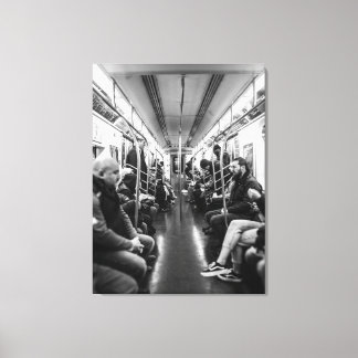 NYC Subwayrit – Een Moment Onder New Yorkers Canvas Afdruk