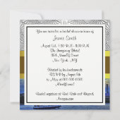 NYC Sunset Skyline ESB Wit Damask Vrijgezellenfees Kaart (Achterkant)