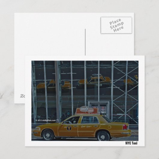 NYC Taxi - Briefkaart (Voorkant / Achterkant)