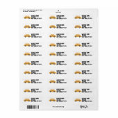 NYC TAXI RETURN ADRES ETIKETTERS ETIKET (Full Sheet)
