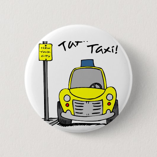 NYC Taxi Ronde Button 5,7 Cm (Voorkant)