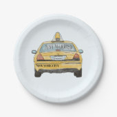 NYC Taxi Trouwcocktail Papieren Bordje (Voorkant)