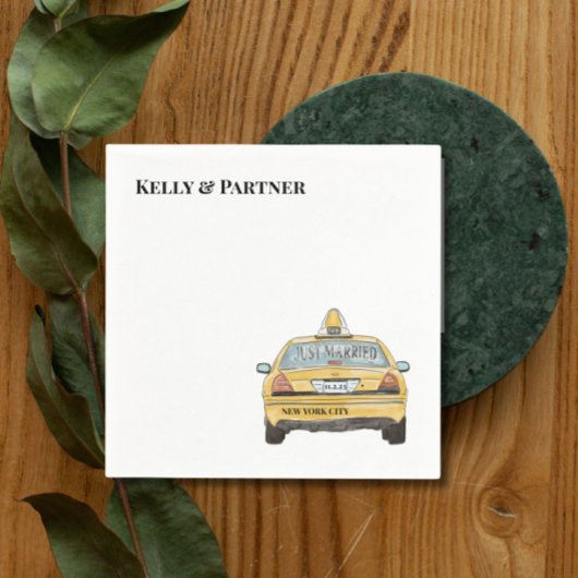 NYC Taxi Trouwcocktail Servet