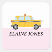 NYC TAXI VIERKANTE STICKER (Voorkant)